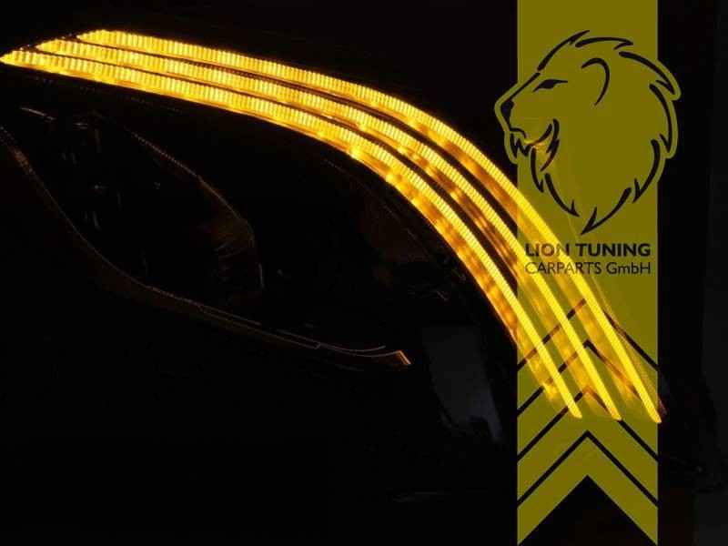 LTG Pair LED DRL Headlights Mercedes S-Class W222 13-17 black LHD