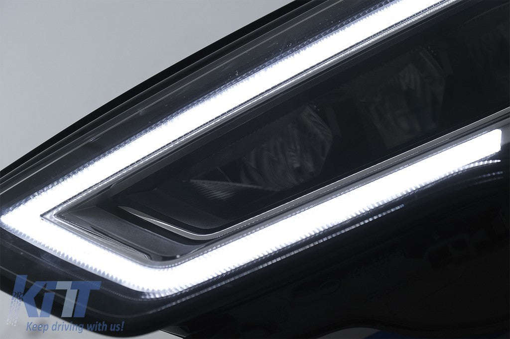 KT LUXE Pair Full LED DRL Seq Dyna Headlights Audi A3 8V Pre-Facelift 13-16 LHD