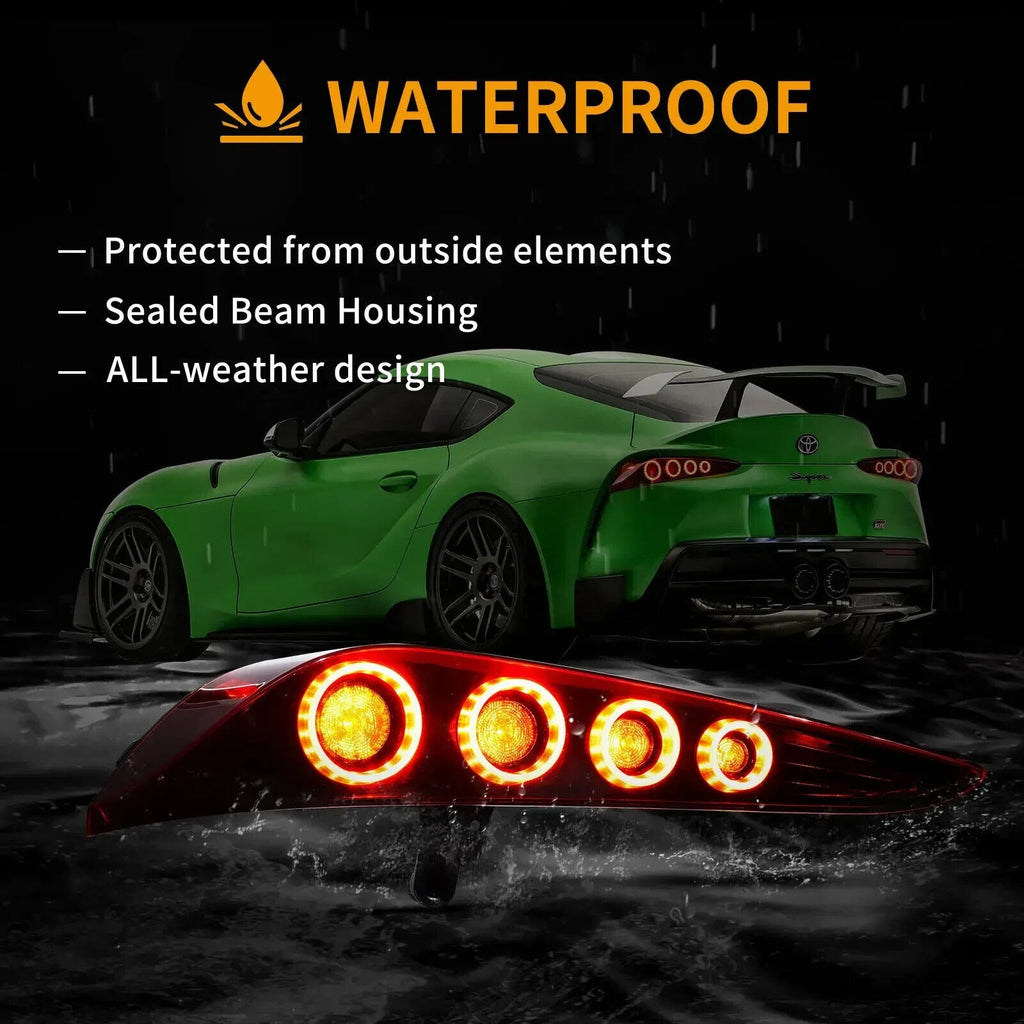 VLAND 19-24 Toyota GR Supra A90 A91 Dynamic Animate Lightbar LED DRL Rear Lights