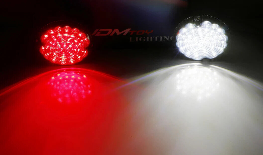 95mm NAS Rear LED Lamp Rear Lights Smoked Lens Kit Black Land Rover Defender LD