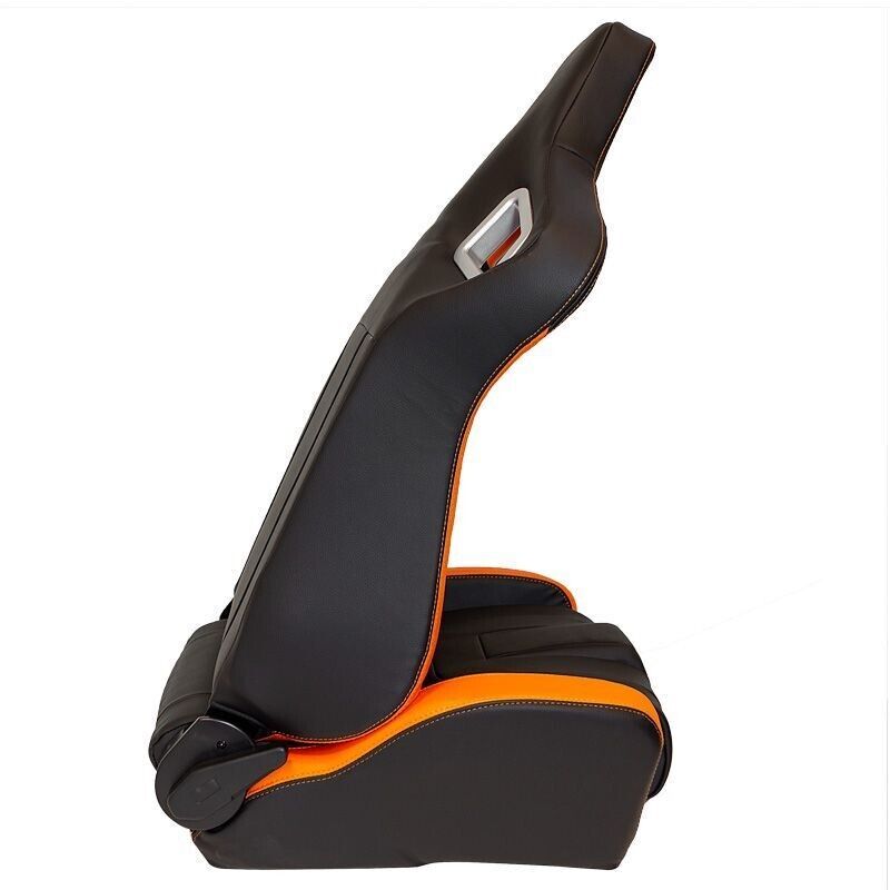Auto-Style RS6-2 x1 Universal Car Van 4x4 Motorhome Bucket Seat Matt Black Orange +slides