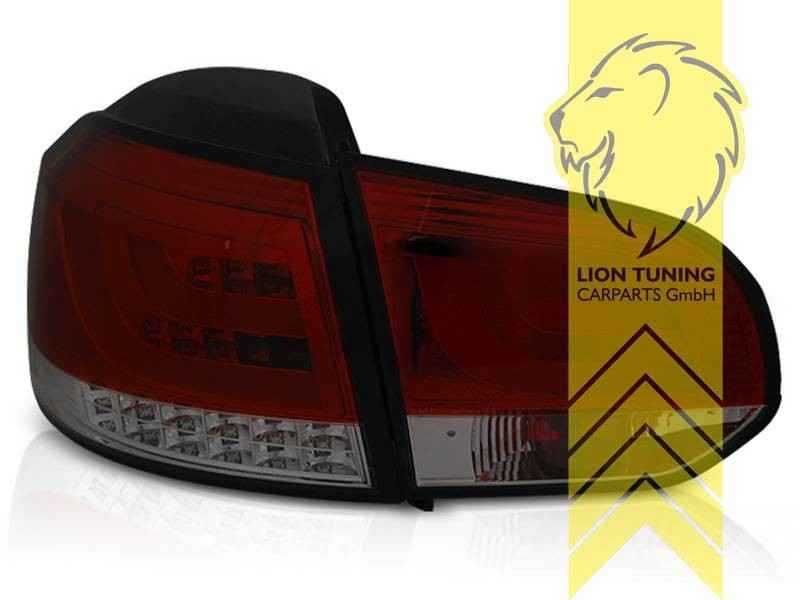 LTG Pair LED Dynamic Rear Lights Tail Lamps VW Golf 6 5K1 red black 08-13 LHD