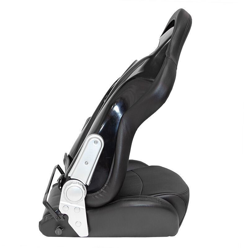 AUTOSTYLE PRO x1 Universal Bucket Seat Black Synth Leather Fibreglass Back