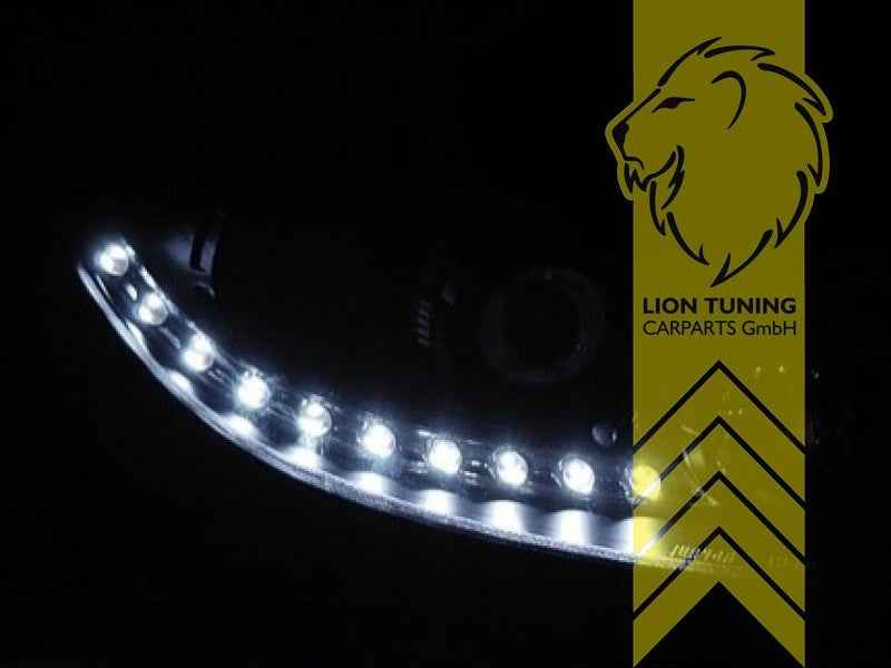 LTG LED DRL Lightbar Headlights Seat Leon 1P Altea 5P Toledo 5P 04-09 Black LHD
