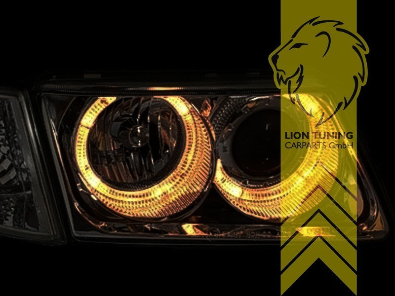 LTG Pair DEPO LED DRL Halo Ring Headlights Audi A3 8L 96-00 LHD