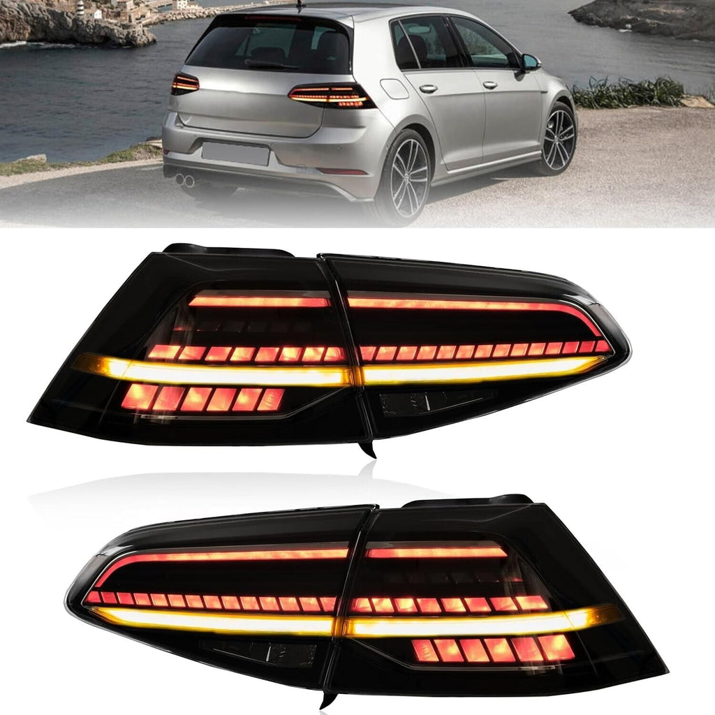 VLAND Golf 7 - 7.5 13-20 Lightbar LED SEQUENTIAL Rear Lights Smoked LHD