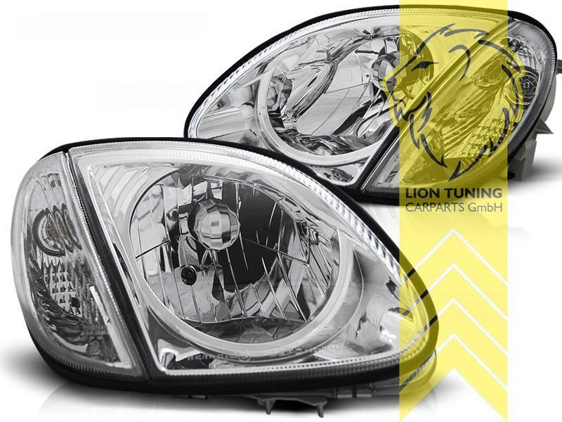 LTG Pair DEPO Halogen Headlights Mercedes SLK R170 + Facelift 96-04 chrome LHD