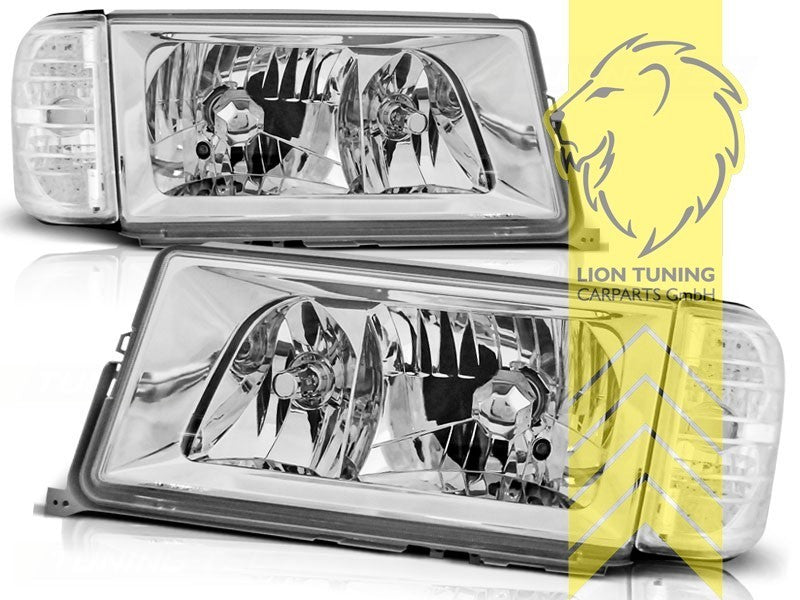 LTG Pair EE Halogen Headlights Mercedes W201 190E 82-93 chrome LHD