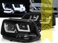 LTG Pair LED DRL U-Tube Headlights VW T5 Transporter FL T5.1 09-15 Bus black LHD