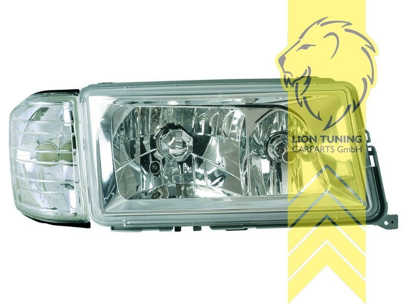 LTG Pair EE Halogen Headlights Mercedes W201 190E 82-93 chrome LHD