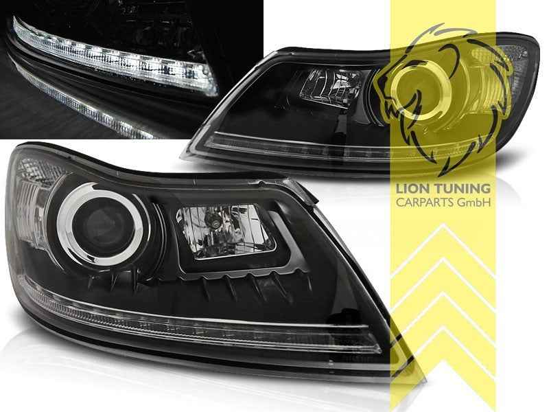 LTG Pair LED DRL Headlights Skoda Octavia 2 1Z Facelift 1Z3 1Z5 09-13 LHD