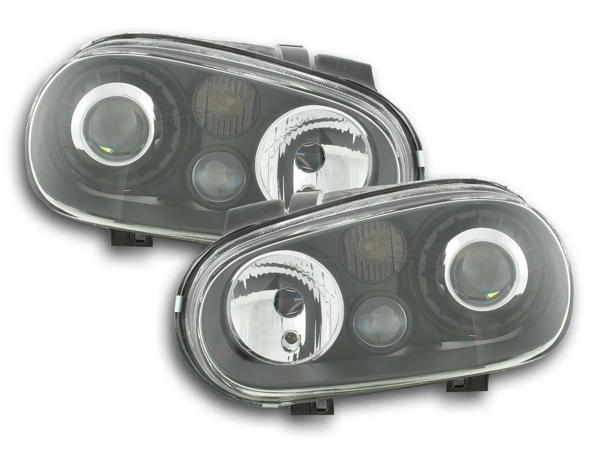 FKA Pair DEPO Headlights VW Golf 4 1J 98-03 black Universal RHD LHD