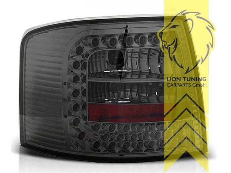 LTG Pair LED Rear Lights Tail Lamps Audi A6 C5 4B Avant 97-05 black smoke LHD