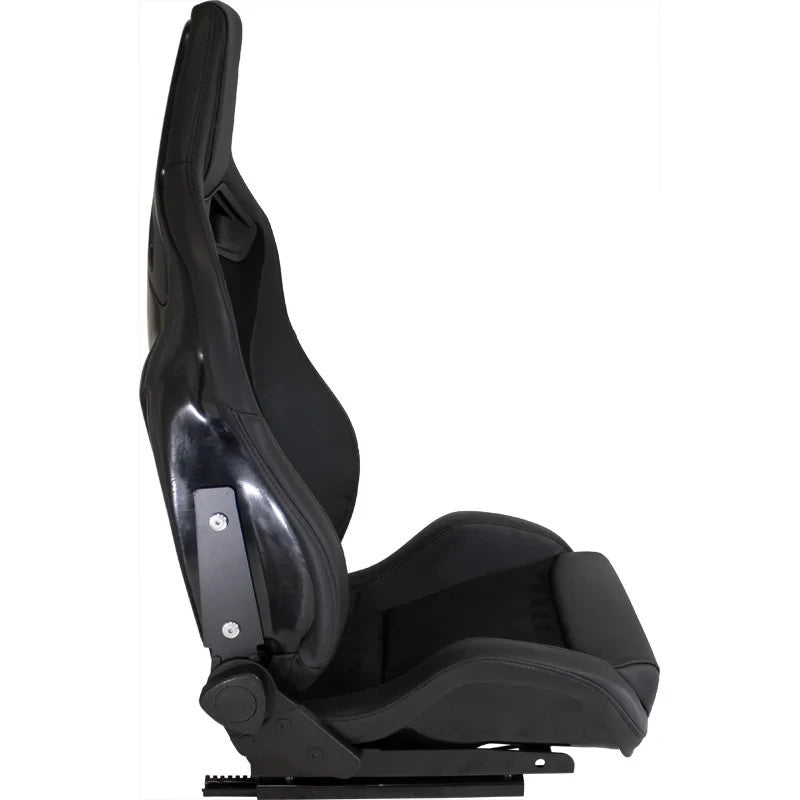 ATST x1 DELUXE Universal Car Van Sim Bucket Seat Black Synth Leather Suede