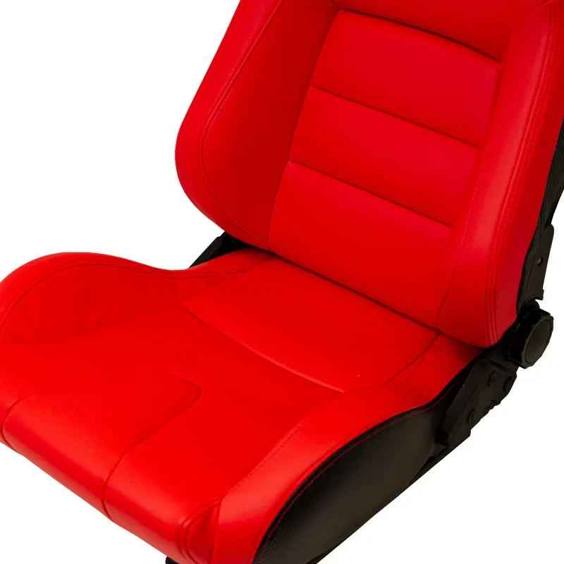 ATST x1 RK Universal Bucket Seats Red & Carbon Fibre Back Faux Leather + slides