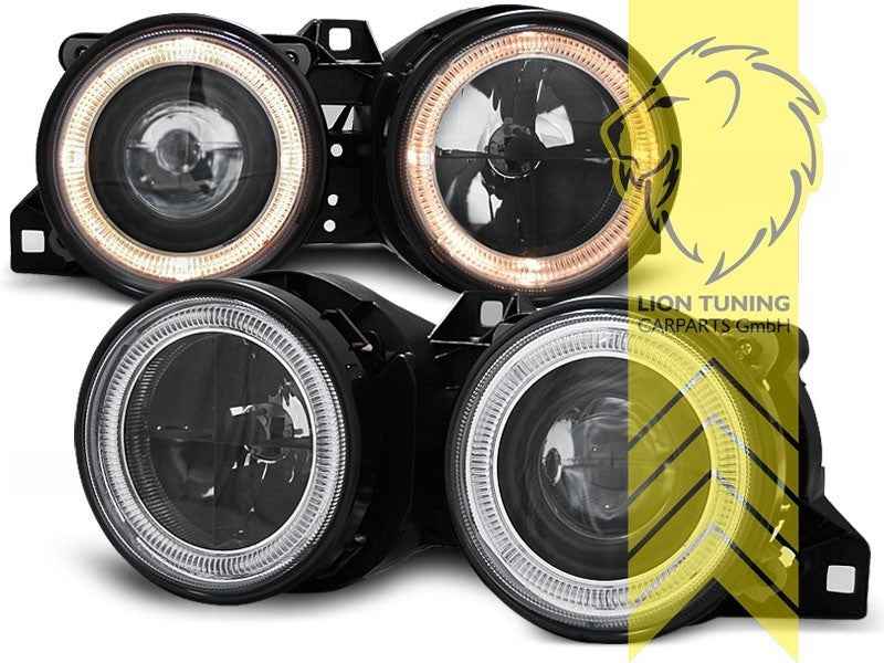 LTG DEPO Pair LED Halo Headlights BMW E30 Sedan Touring Coupe Cabrio RHD / LHD