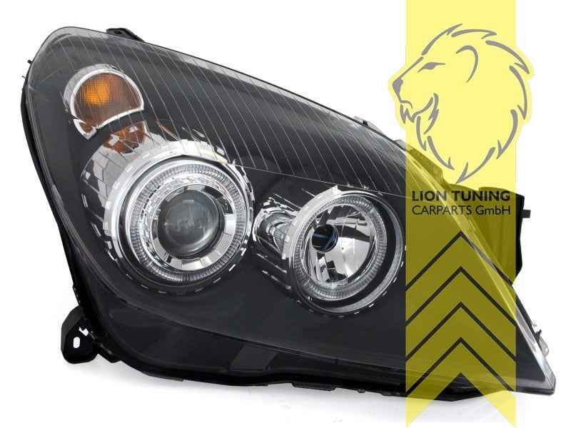 LTG Pair LED Headlights Skoda Opel Astra H L48 L35 L08 L69 04-10 black RHD / LHD