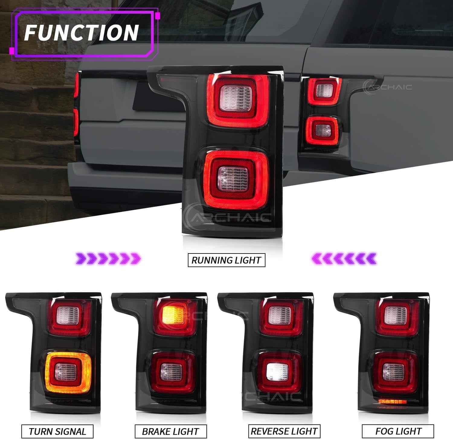 AC Pair Seq Anim LED DRL Rear lights Tail Lamp Land Range Rover Vogue L405 13-21