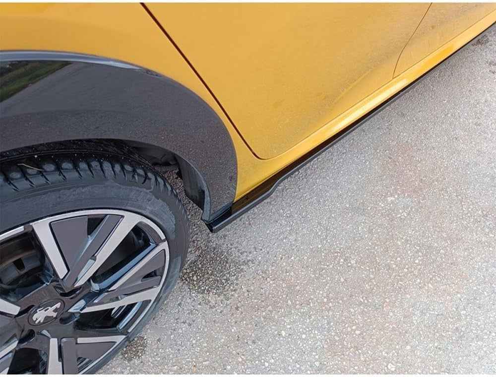 MTD Set of x2 Slim Side Skirts Diffusers Black Gloss ABS Peugeot 208 2 MK2 2019+