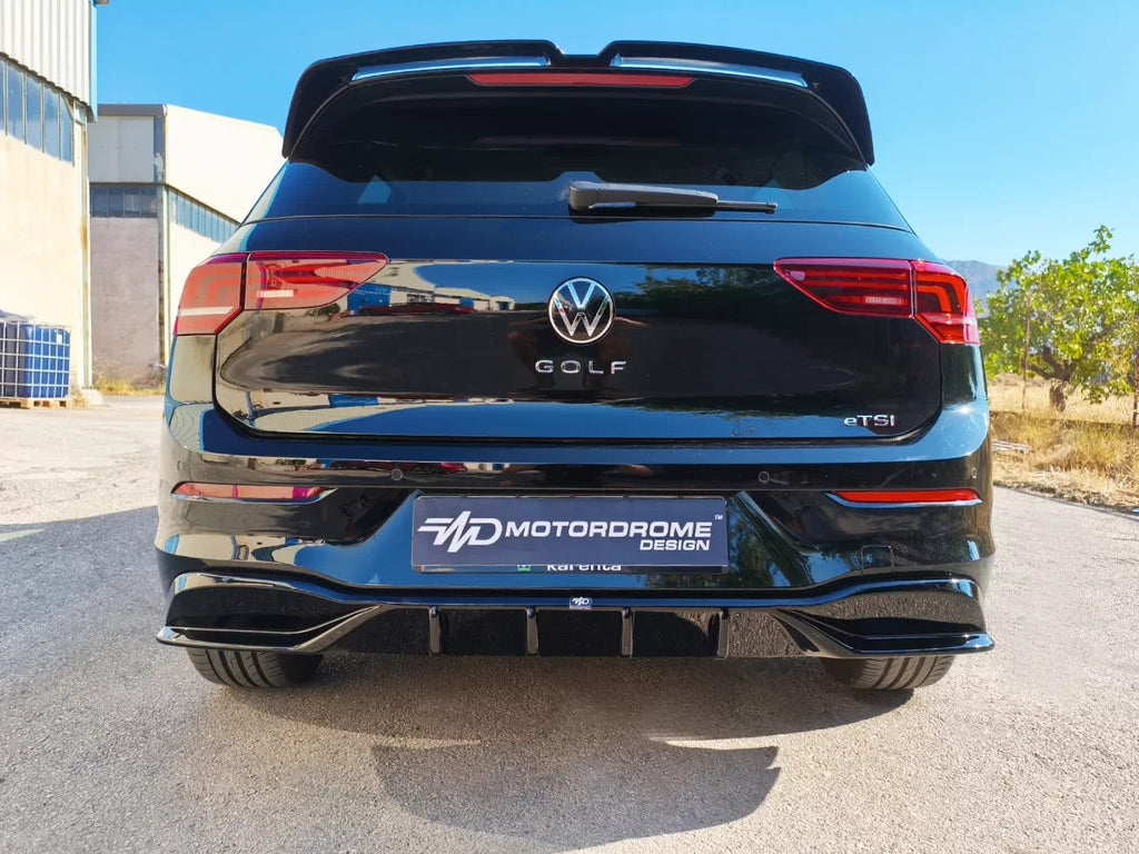 Motordrome Design Rear Bumper Diffuser VW Golf Mk8 + Facelift 19+ Gloss Blk