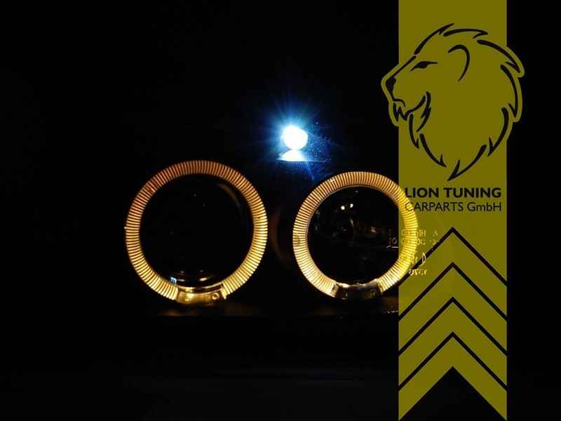 LTG Pair LED DRL Halo Ring Headlights Opel Corsa B Combo B 71 93-01 Black LHD