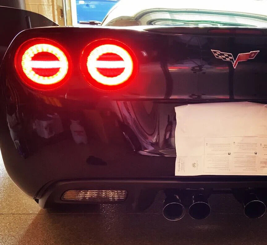 Rear LED Lamp Rear Lights Halo Laser Clear Black 05-13 Chevrolet C6 Corvette