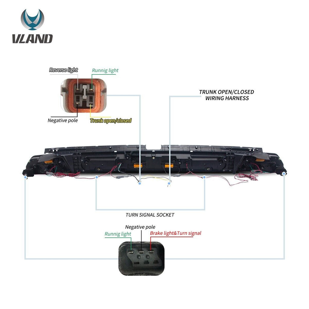 VLAND 08-14 Dodge Challenger 3 MK3 LC Dynamic Lightbar LED DRL Rear Lights