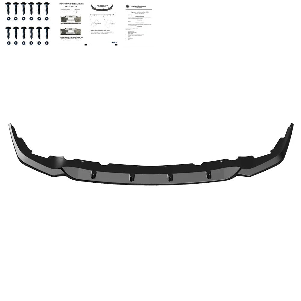 OW Front Bumper Lip Splitter BMW 1 Series F40 M-Pack M135i 19-24 Gloss Black