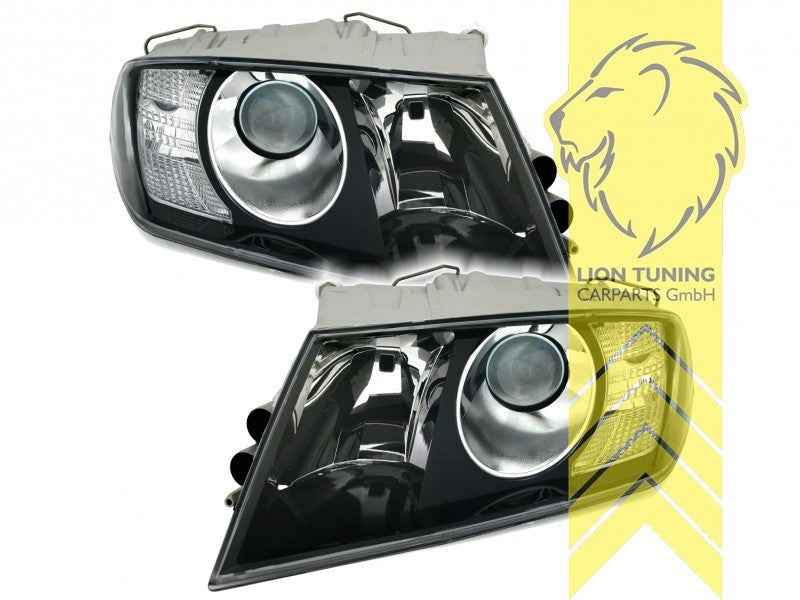 LTG Pair LED DRL Headlights Skoda Octavia 2 1Z sedan Combi 04-08 black LHD