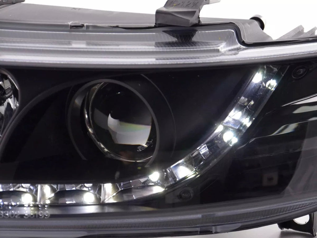 FKA Aftermarket LED DRL Headlights Seat Leon 1 MK1 Toledo 1M 97-05 black LHD