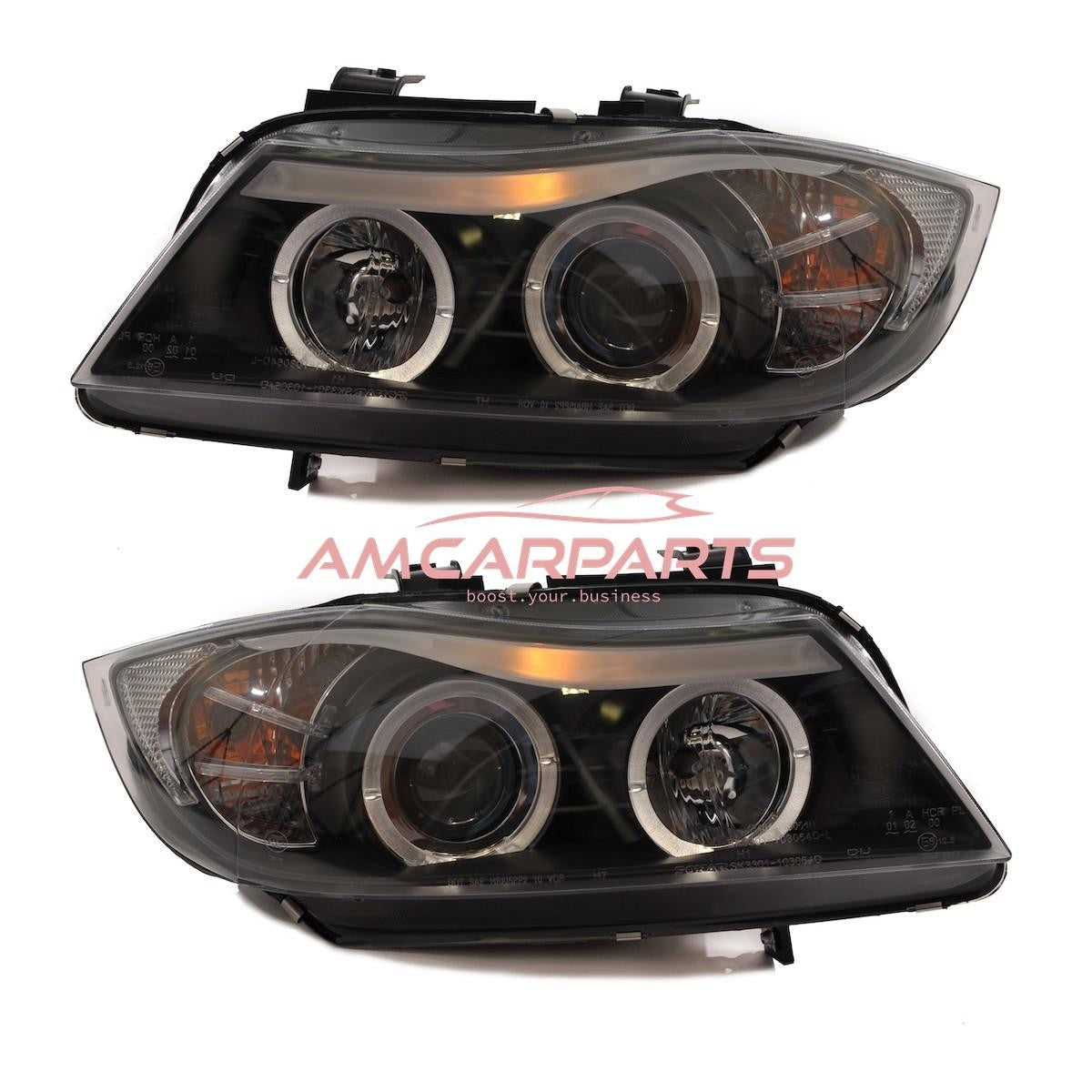 AMCP Pair LED Halo Ring Headlights BMW 3 E90 Sedan E91 Touring 05-12 LHD