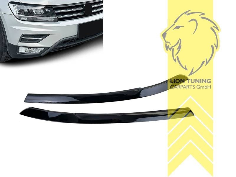 LT Headlight eyebrow covers shades trims VW Tiguan AD1 16-20 glossy black ABS