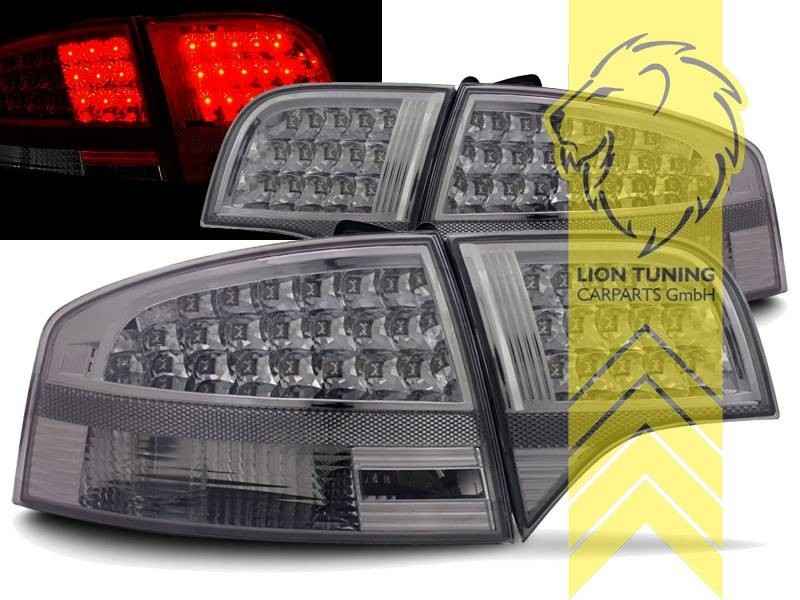 LTG Pair LED Rear Lights Tail Lamps Audi A4 B7 8E sedan 04-08 grey black LHD