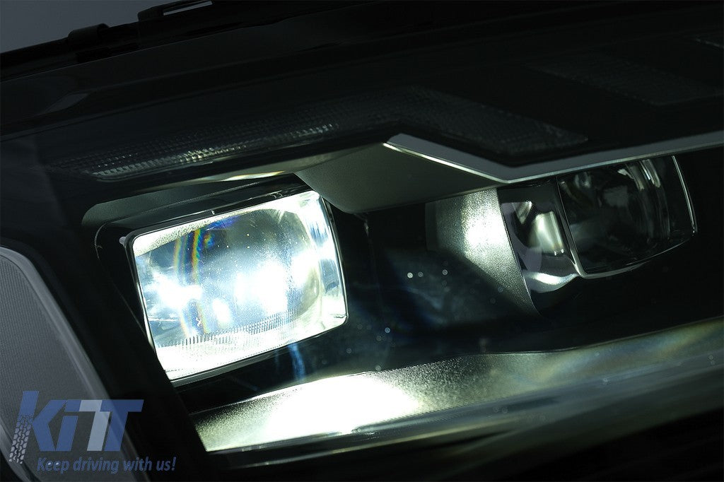 KT LUXE Pair Full LED DRL Seq Dyna Headlights Audi A4 B8.5 Facelift 12-15 LHD