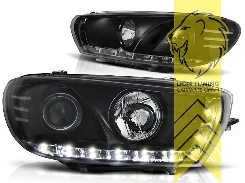LT Pair LED DRL Lightbar Headlights VW Scirocco 3 MK3 137 138 08-14 black LHD