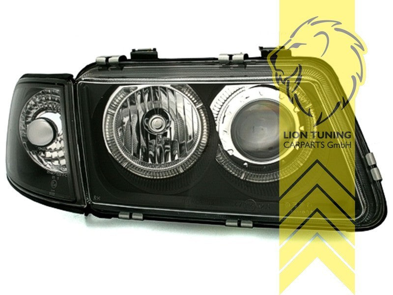 LTG Pair DEPO LED DRL Halo Ring Headlights Audi A3 8L 96-00 LHD