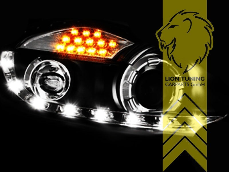 LTG Pair LED DRL Lightbar Headlights Fiat Grande Punto type 199 05-08 black LHD