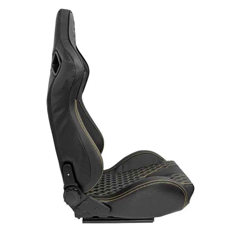 ATST x1 AK Universal Bucket Seat Quilted Yellow Diamond Stitch + slides