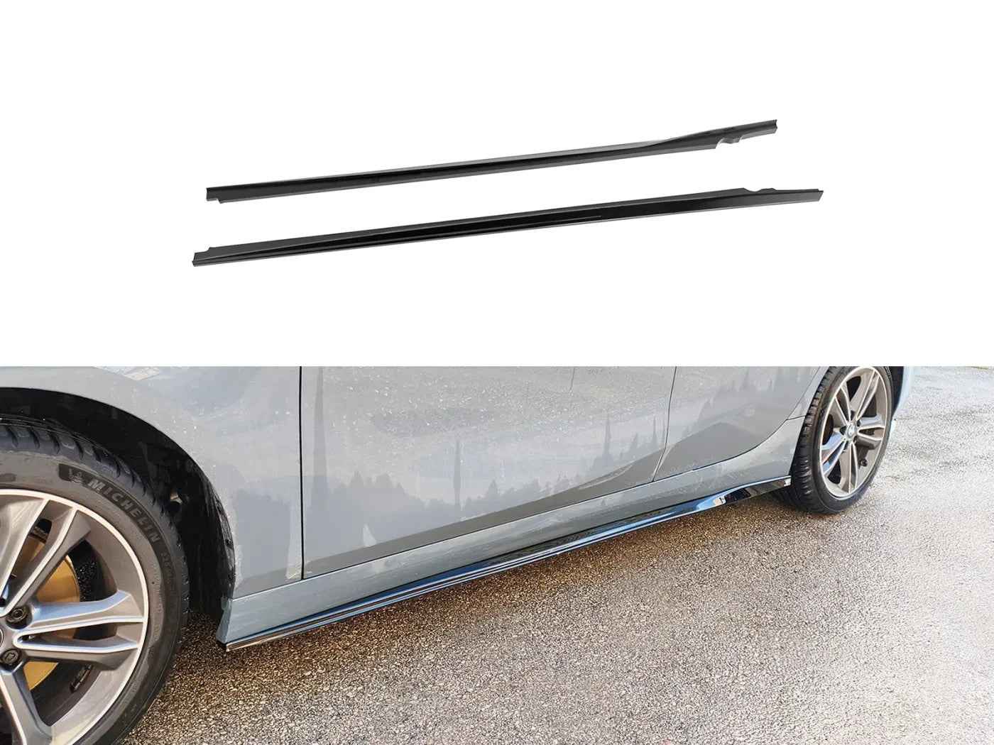 Motordrome Design Side Skirts Extensions BMW 1 Series F40 Glossy Black