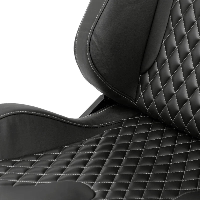 ATST x1 AK Universal Bucket Seats Quilted Silver Grey Diamond Stitch + slides