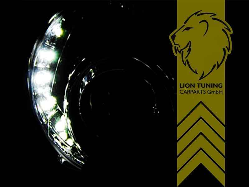 LTG Pair LED DRL Halo Headlights Fiat 500 312 595 695 07-15 Abarth chrome LHD