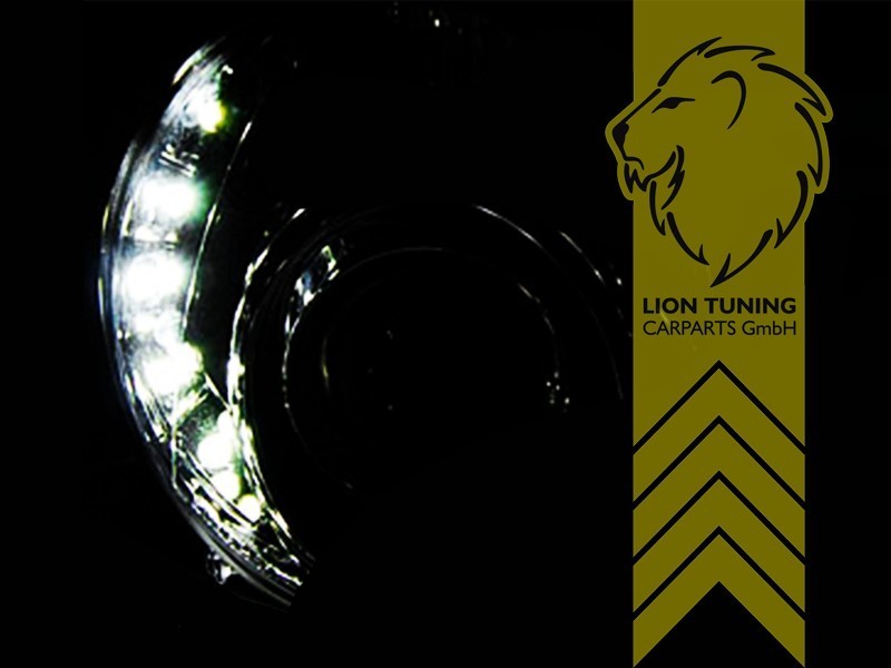 LTG Pair LED DRL Halo Headlights Fiat 500 312 595 695 07-15 Abarth chrome LHD