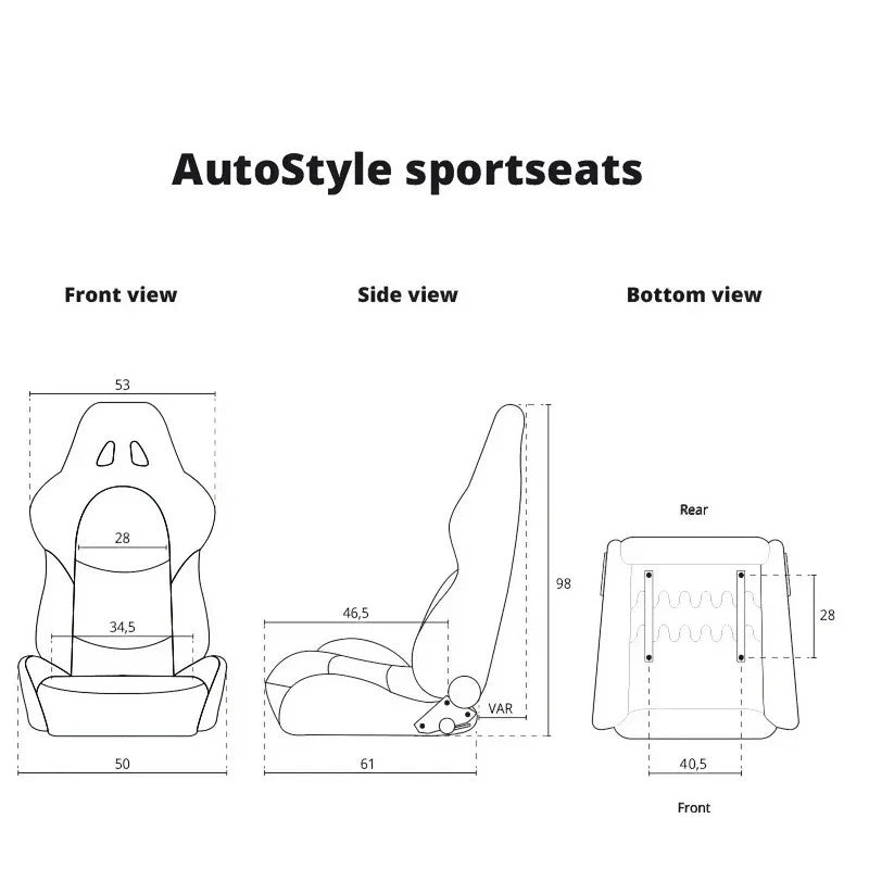 ATST x1 DELUXE Universal Car Van Sim Bucket Seat Black Synth Leather Suede