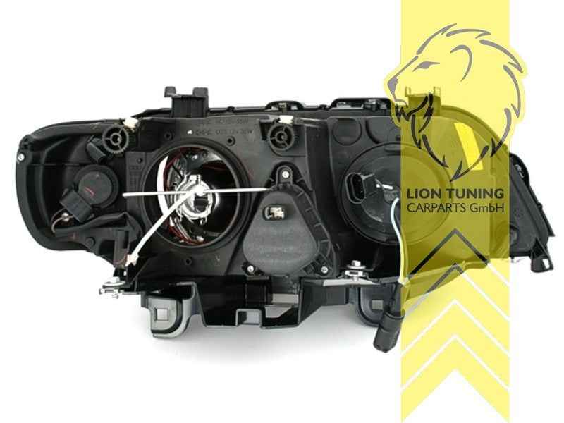 LT DEPO Pair LED DRL XENON Halo Lightbar Headlights BMW E53 X5 00-03 black LHD