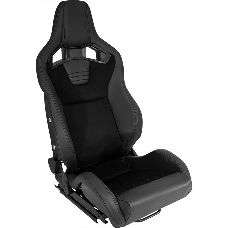 ATST x1 DELUXE Universal Car Van Sim Bucket Seat Black Synth Leather Suede