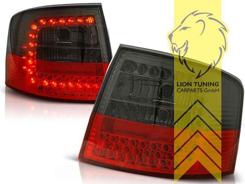 LTG Pair LED Rear Lights Tail Lamps Audi A6 C5 4B Avant 97-05 black red LHD