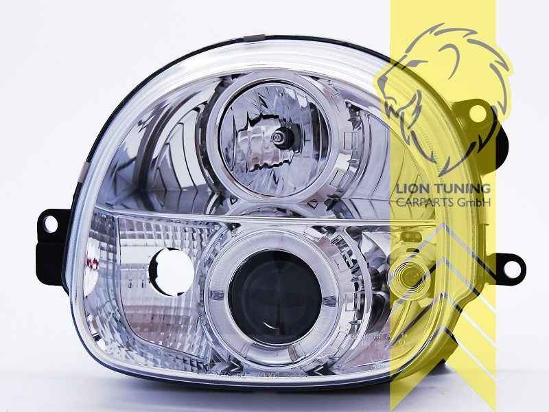 LTG Pair LED DRL Halo Ring Headlights Renault Twingo 1 + FL 98-07 chrome LHD