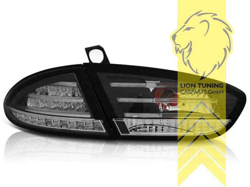 LTG Pair LED Rear Lights Tail Lamps Seat Leon 1P Facelift 09-12 smoke black LHD