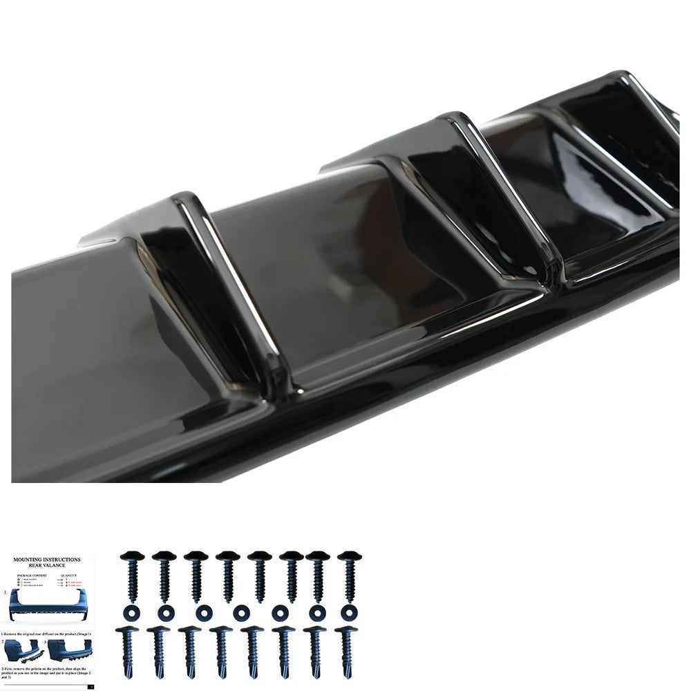 OW Rear Diffuser Diffusor AUDI RS3 Sportback 8V 2015-2016 Gloss Black