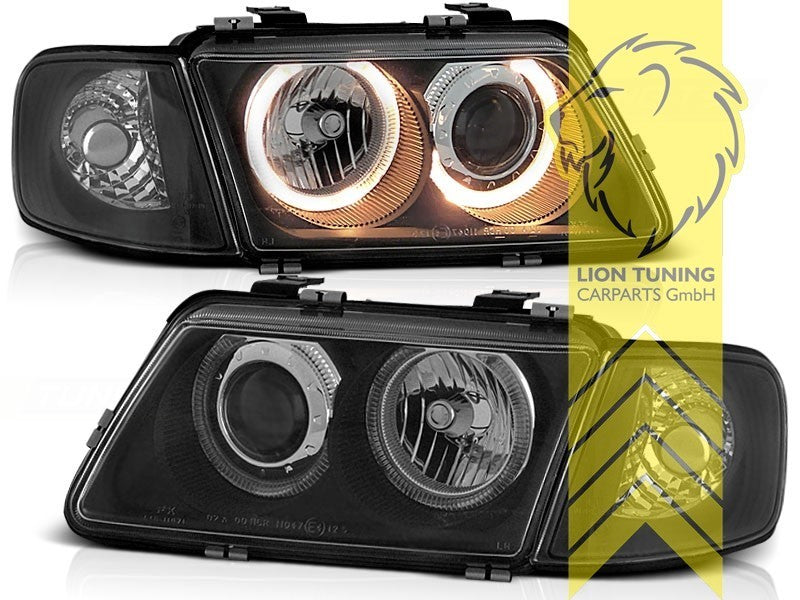 LTG Pair DEPO LED DRL Halo Ring Headlights Audi A3 8L 96-00 LHD